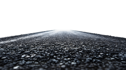 asphalt road isolated on white or transparent png