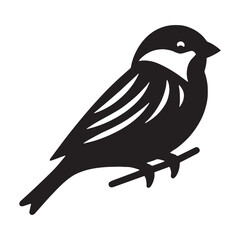 Swift Sparrow silhouette, a moment in flight – Sparrow illustration – Minimalist Sparrow vector – Bird silhouette

