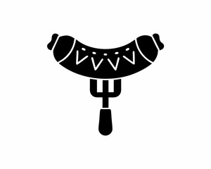 creative details Outline silhouette Sausage icon Vector Illustration