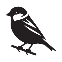 Serene Sparrow silhouette, wings outstretched – Sparrow illustration – Minimalist Sparrow vector – Bird silhouette

