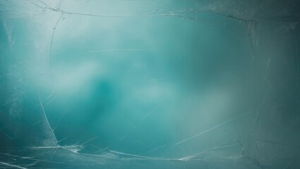 Teal blue window effect overlay with dust on a scratched ice background and aged glass texture.
