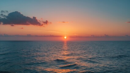 Obraz premium Nature scene featuring sky background and ocean sunset