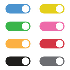 Obraz premium minimal toggle switch button set in flat ui design