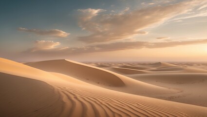 Mesmerizing sand dunes in the desert under a breathtaking cloudy sky