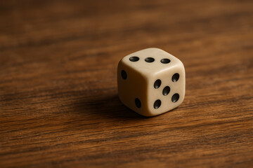 Dice on a wooden table