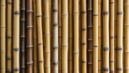 Naklejka premium Serene bamboo surface with earthy, vertical stalks in a natural, sustainable layout