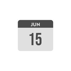 calender icon, 15 june icon with white background