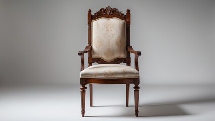 Fototapeta premium Wooden luxury chair featuring a cushion