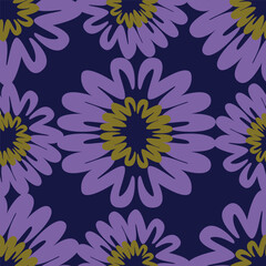 Beautiful seamless floral pattern . Flower vector illustration. Field of flowers
