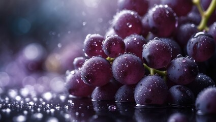 Zoomed-in image of lush grape clusters highlighting their natural beauty and ripeness