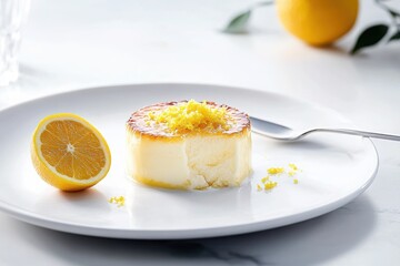 The first crack reveals a silky custard base, infused with bright citrus zest, balancing richness with freshness.