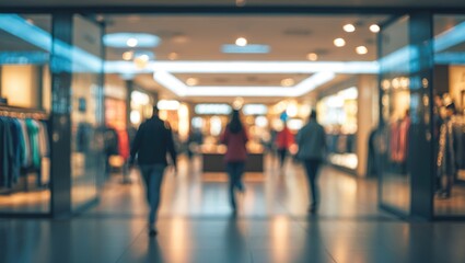 Market scene inside a store with a blurred background and bokeh effects