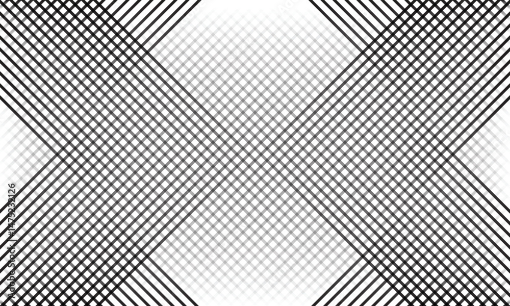 Poster abstract black white gradient diagonal line cross pattern.