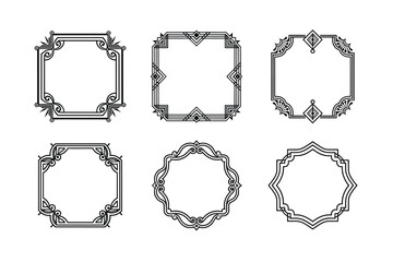 Retro Geometric Frame Badge Collection