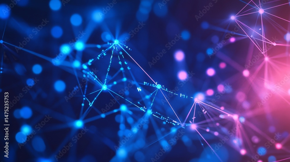 Poster dynamic data visualization digital space abstract graphic futuristic environment close-up view netwo