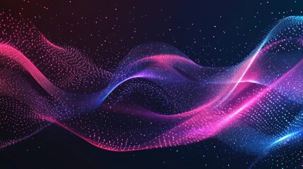 Fototapeta premium Dynamic waves of colorful light digital art abstract background vibrant environment futuristic concept