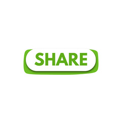 Share sign green button  isolated on transparent background