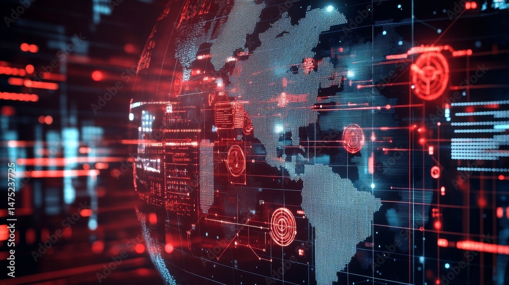 Poster digital transformation event showcasing global data insights virtual environment informative content