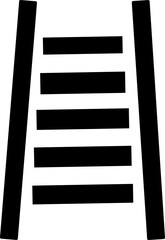 Surreal ladders. Abstract geometric elements of modern stairs, retro black monochrome stairs with geometric shapes. Vector isolated set, isolated on transparent background