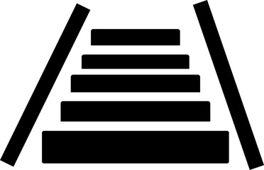 Surreal ladders. Abstract geometric elements of modern stairs, retro black monochrome stairs with geometric shapes. Vector isolated set, isolated on transparent background