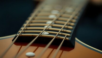 Fototapeta premium close up of a guitar neck with strings