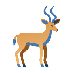 Stylized Antelope Illustration on Black Background With Clean Lines