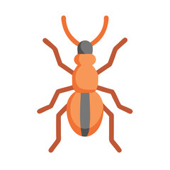 Stylized ant illustration on a black background