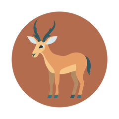Stylized impala illustration in a flat design style