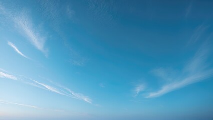 Abstract art background featuring blue sky, city, and cloud elements with a blurry effect