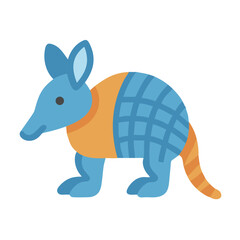 Cute Armadillo Vector Illustration on Black Background