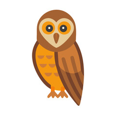 Cartoon owl illustration with simplistic flat design and colors