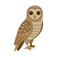 Isolated Cartoon Owl Illustration on a Black Background