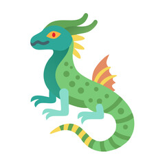 Cute cartoon dragon illustration on a black background