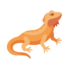 Cartoon Bearded Dragon Illustration on Black Background Stock Image