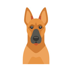 Flat Vector Illustration of a Dog on Black Background