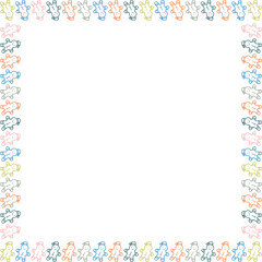 Cute Christmas gingerbread frame. Cartoon new year holidays 2d illustration. Frame with empty space