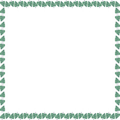 Border frame template with leaf elements decoration. Rectangle easter border with empty space for your text