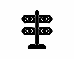 creative details Outline silhouette direction sign icon vector illustration
