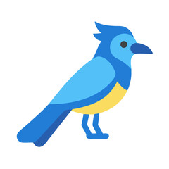 Fototapeta premium Stylized blue jay illustration on a black background