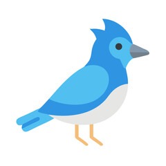 Minimalist blue jay illustration against a black background