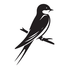 Crisp and clean Swallow silhouette – Swallow illustration – Minimalist Swallow vector – Bird silhouette

