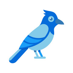Stylized blue bird illustration on black background graphic design