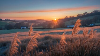 An enchanting frost-covered sunrise at Bellever in the National Park