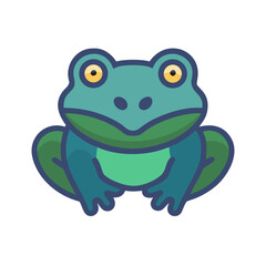 Cartoon frog on a black background vector illustration
