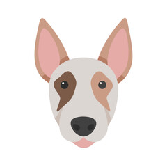 Bull Terrier Dog Head Illustration on Black Background