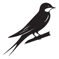 Sleek Swallow silhouette, agile in the sky – Swallow illustration – Minimalist Swallow vector – Bird silhouette

