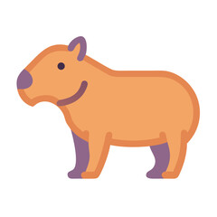 Cartoon capybara illustration on black background, vector design
