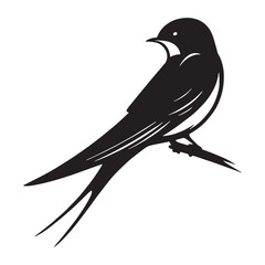 Quick Swallow silhouette, captured in stillness – Swallow illustration – Minimalist Swallow vector – Bird silhouette

