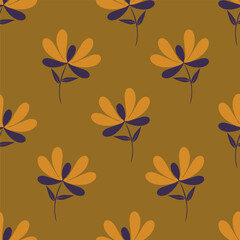 Elegant trendy vector ditsy floral seamless pattern design of beautiful abstract flowers and leaves. Foliage repeat texture background. Suitable for wallpaper, surface printing and textile