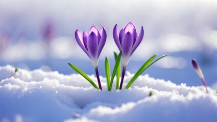 Fototapeta premium Exquisite details of purple crocus blossoms
